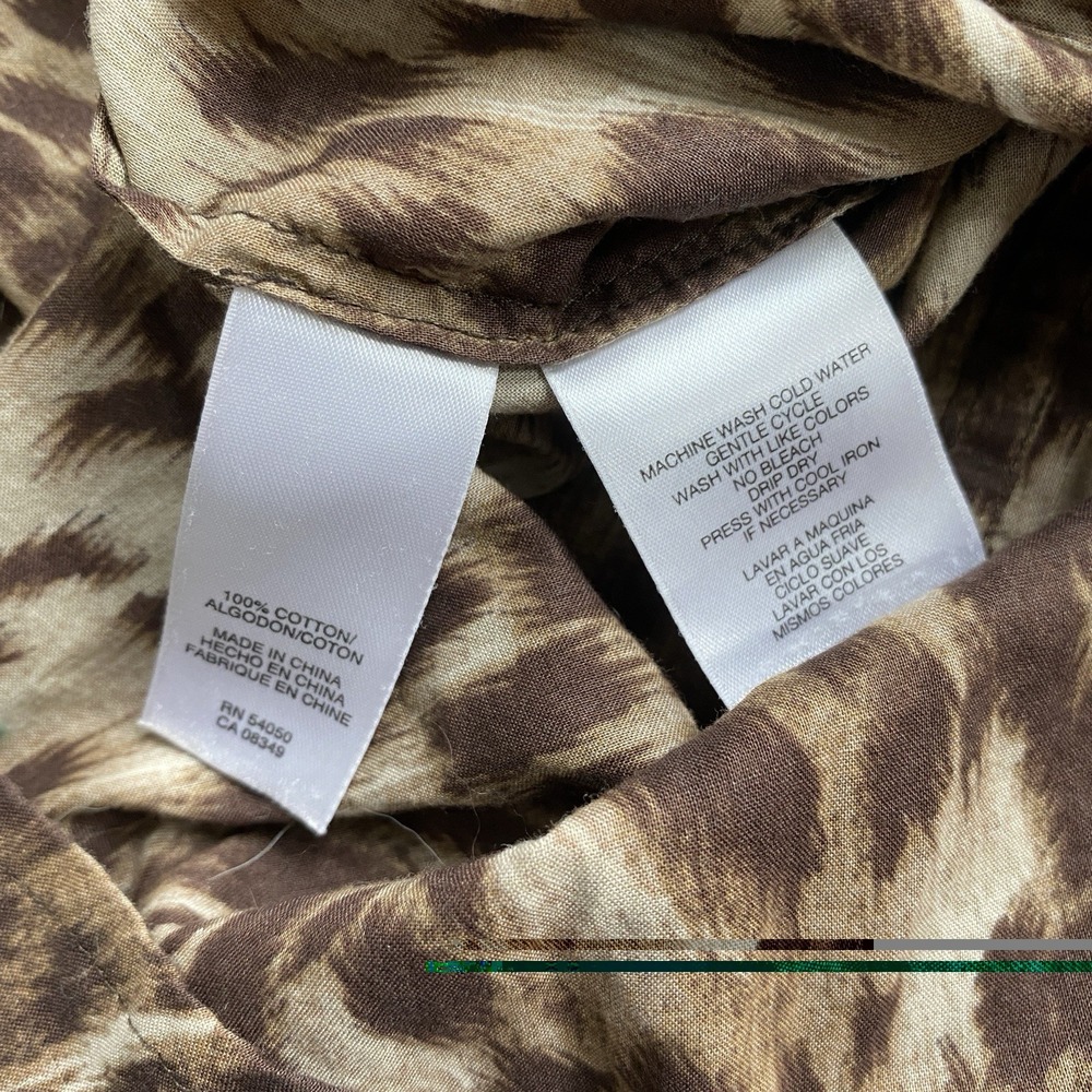 Y2K Jones New York Leopard Print Long Sleeve Button Up Size Large Cherrygirl - Picture 8 of 8